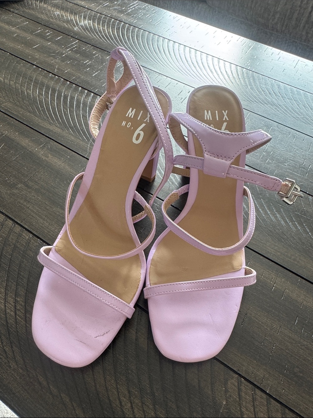 Mix No. 6 Pastel Lilac Strappy Block Heel Sandals